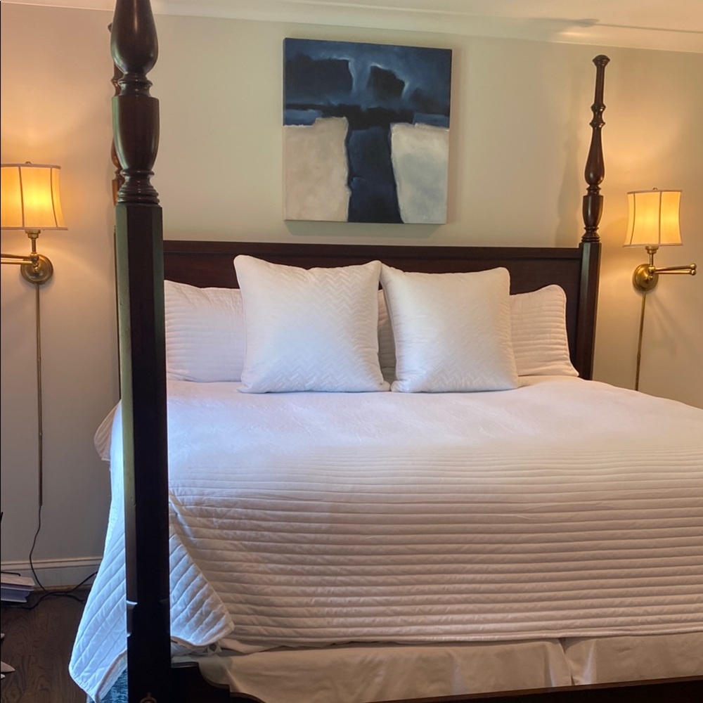 Elegant White King Bedding Set—with 2 king pillow shams.